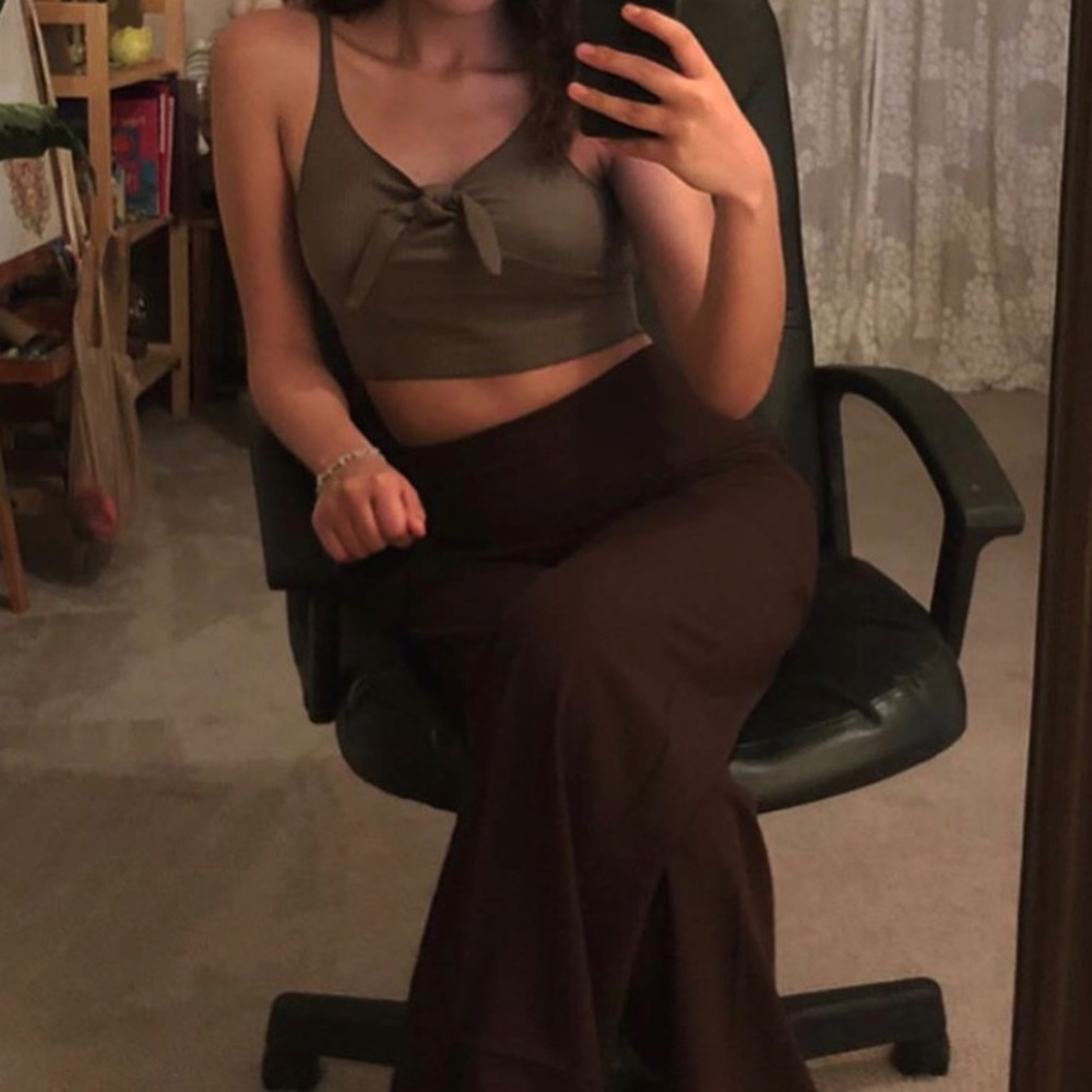 Olive Green Crop Top